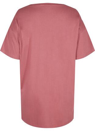Lang t-shirt met korte mouwen in katoen, Deco Rose, Packshot image number 1