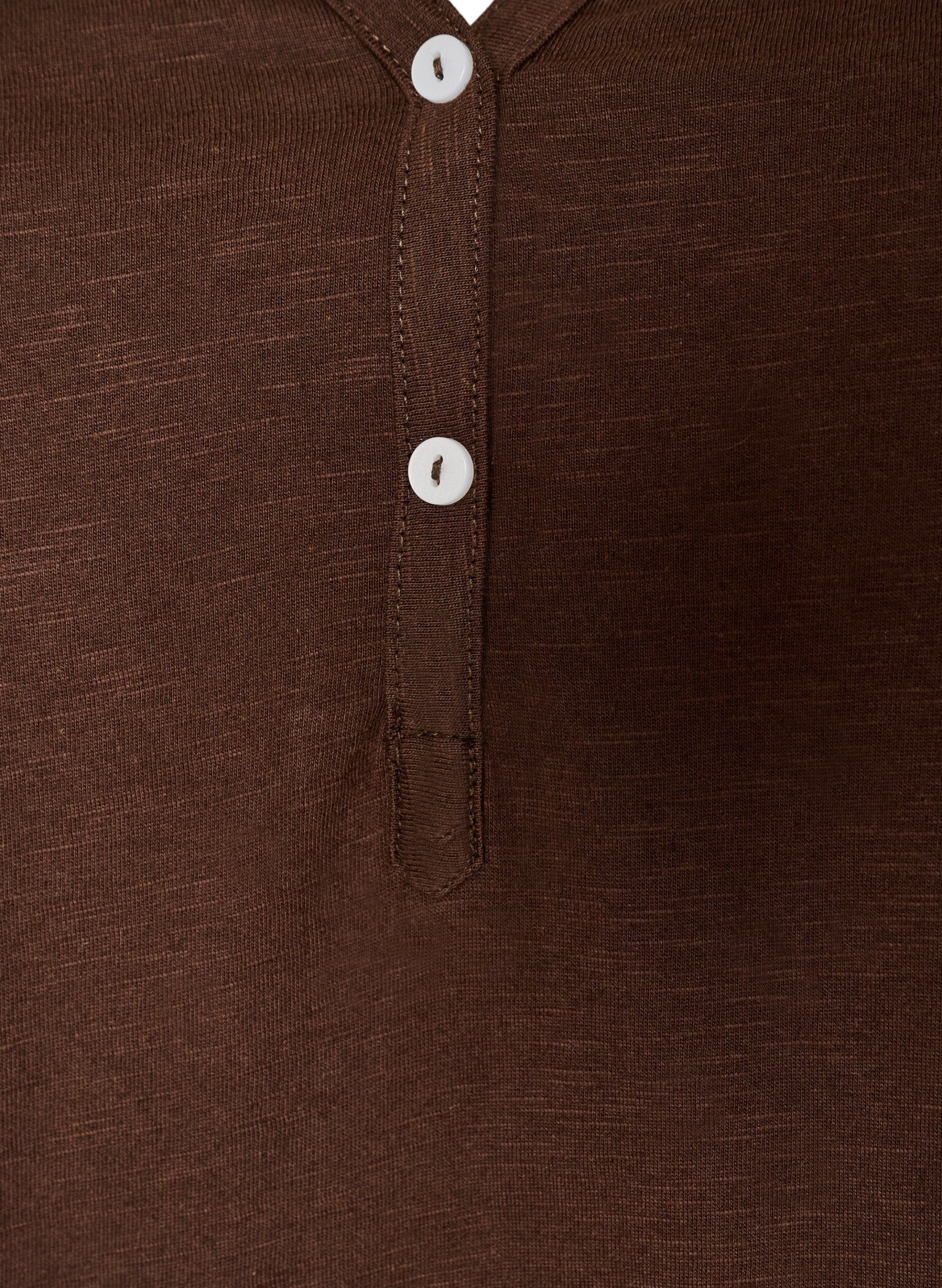 ZizziT-shirt met knoopdetail, Bruin, Packshot image number 2