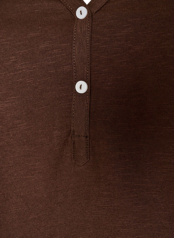 T-shirt met knoopdetail, Bruin, Packshot image number 2