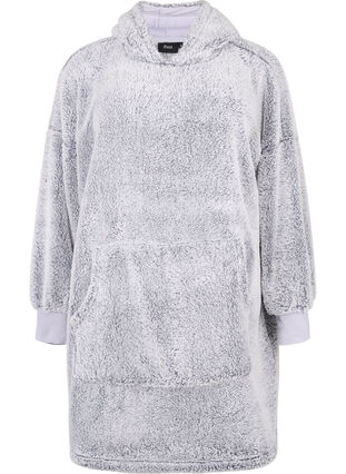 Robe en peluche surdimensionnée avec poche, Grey Melange, Packshot image number 0