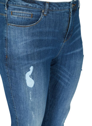 Amy jeans met slijtage details, Blue denim, Packshot image number 2