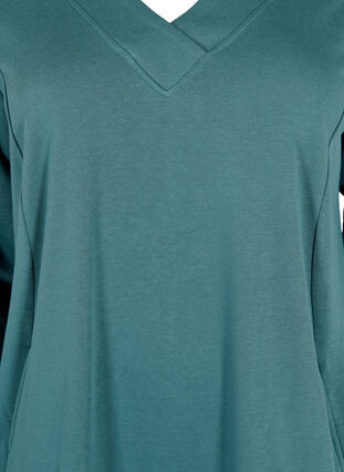 Robe sweat-shirt avec col en V, Sea Pine, Packshot image number 2