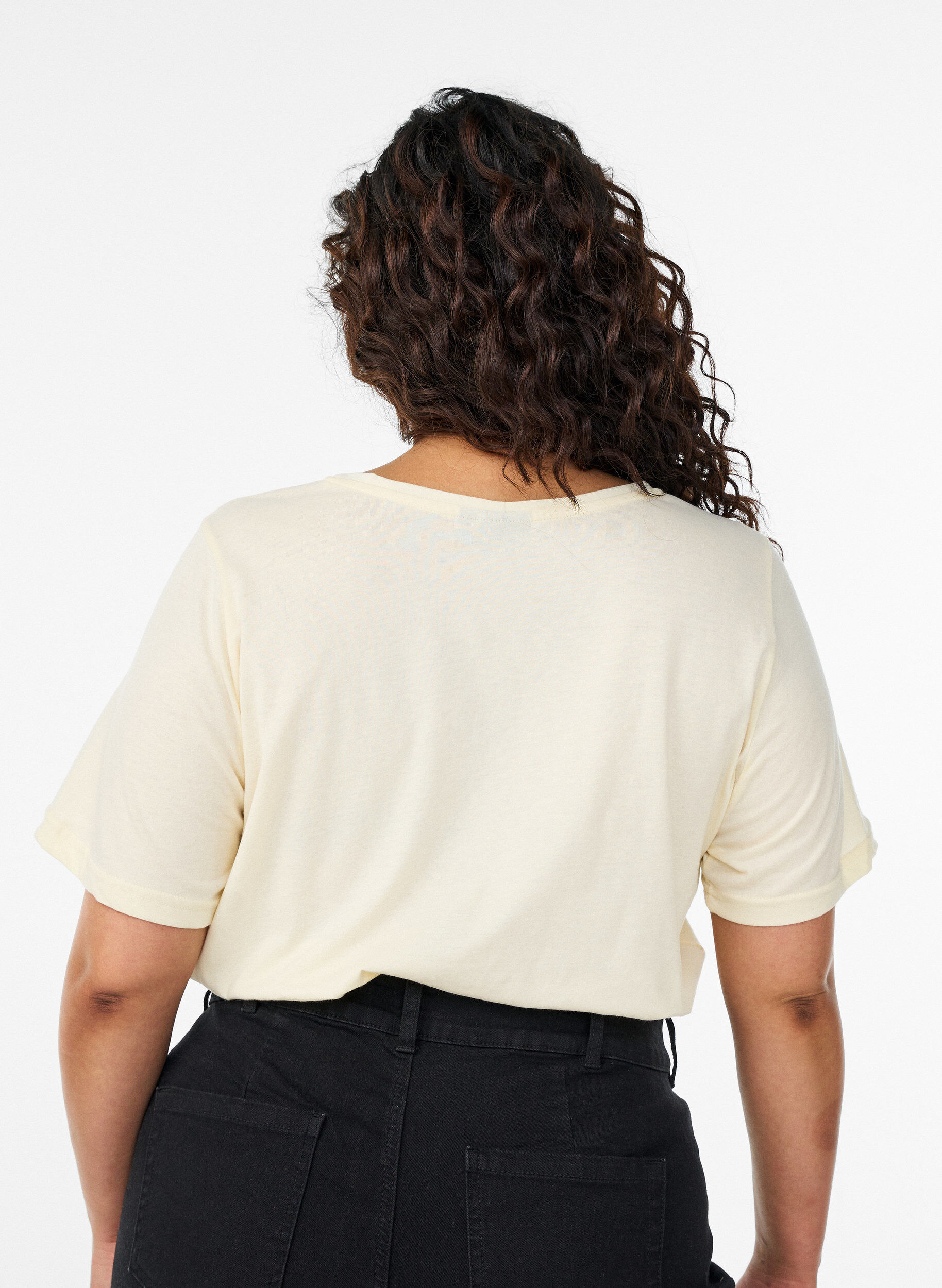 ZizziFLASH - T-shirt met print, Geel, Model image number 2