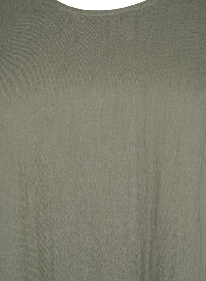 Robe &agrave; manches courtes en coton &agrave; une coupe &eacute;vas&eacute;e., Vert, Packshot image number 2