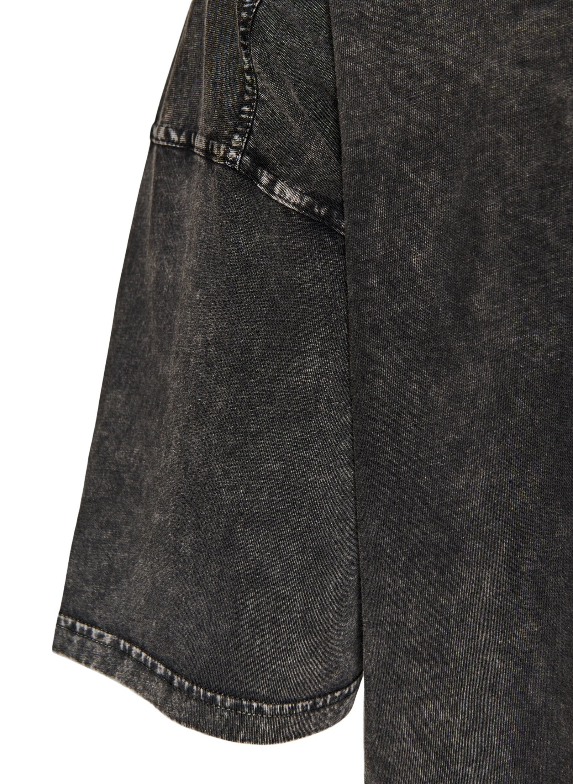 ZizziT-shirt oversize en coton bio avec un imprim&eacute; college, Noir, Packshot image number 3