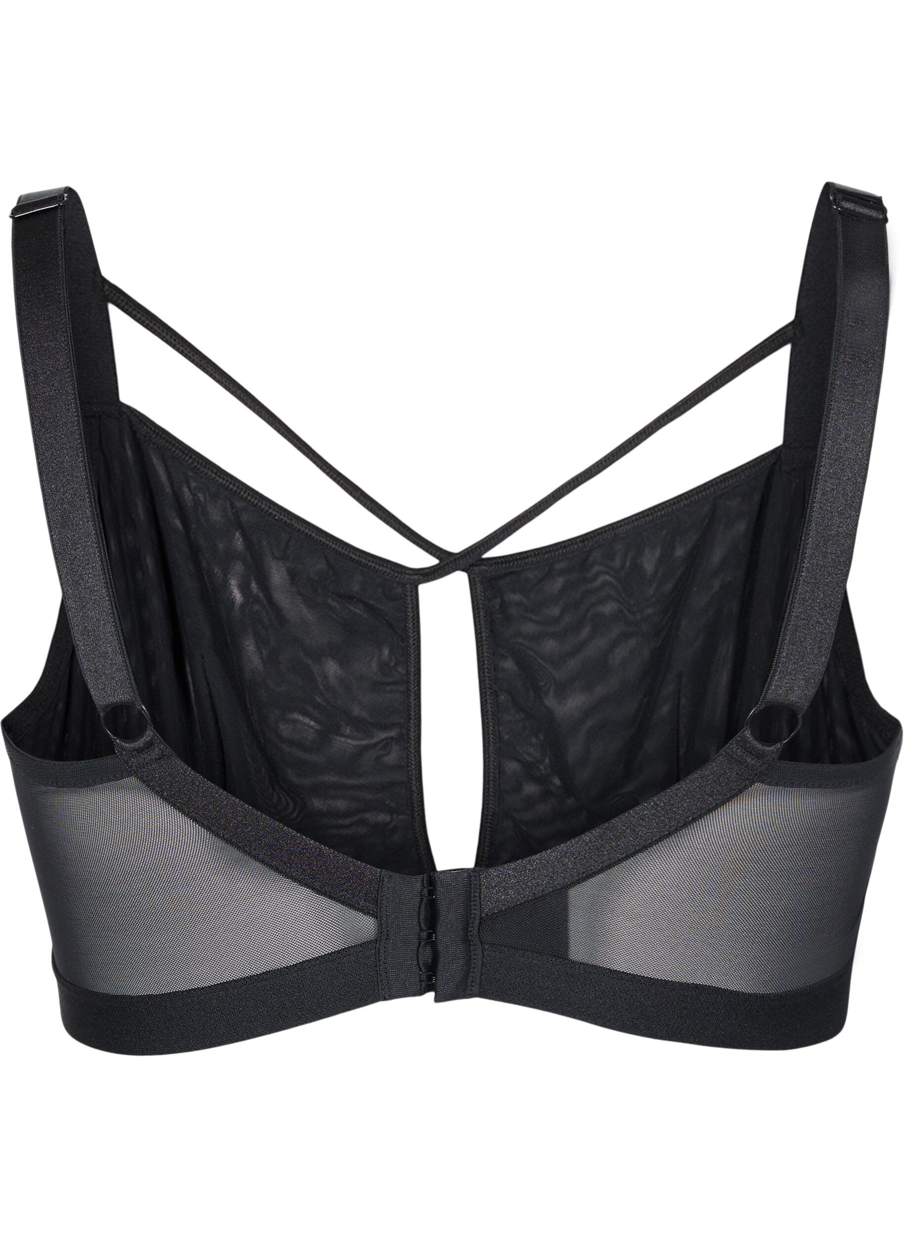 Zizzi Soutien-gorge en maille avec d&eacute;tail, Black, Packshot image number 1