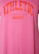 T-shirt en coton bio avec un imprim&eacute; varsity et col V, Rose, Packshot image number 2