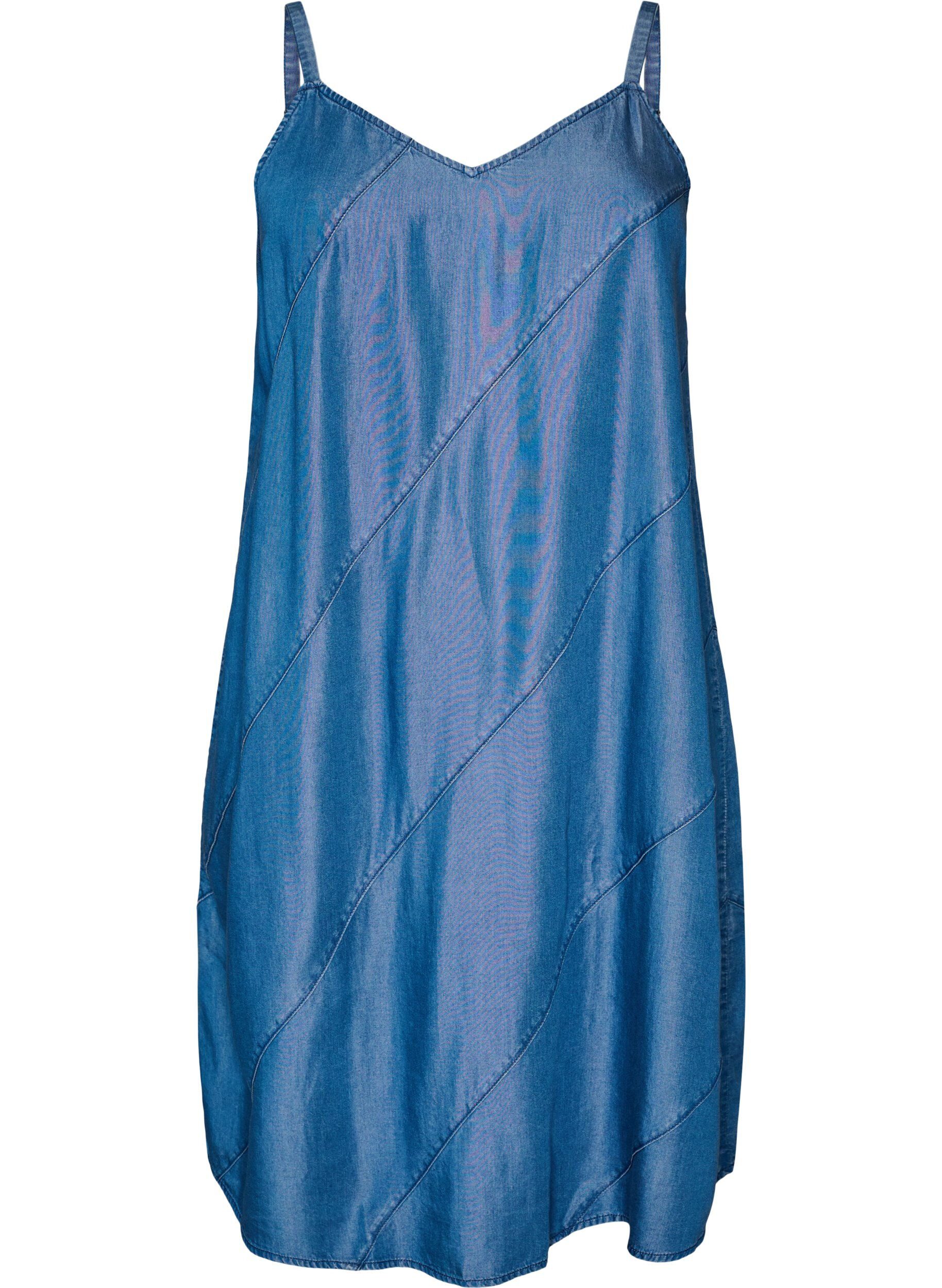 ZizziRobe aspect denim &agrave; bretelles en TENCEL&trade; Lyocell, Bleu, Packshot image number 0
