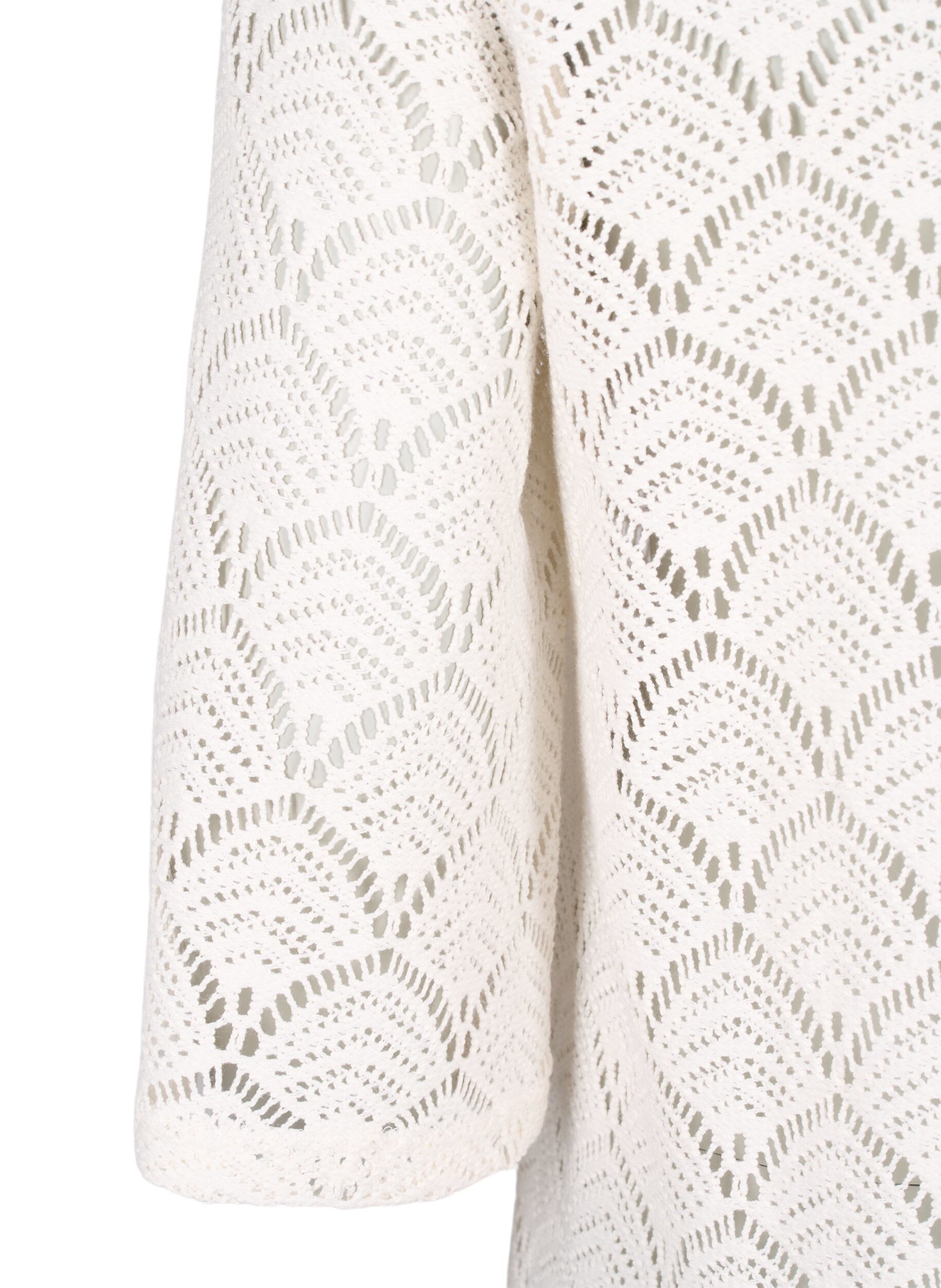 ZizziCrochet Blouse met 3/4 mouw, Sandshell, Packshot image number 3