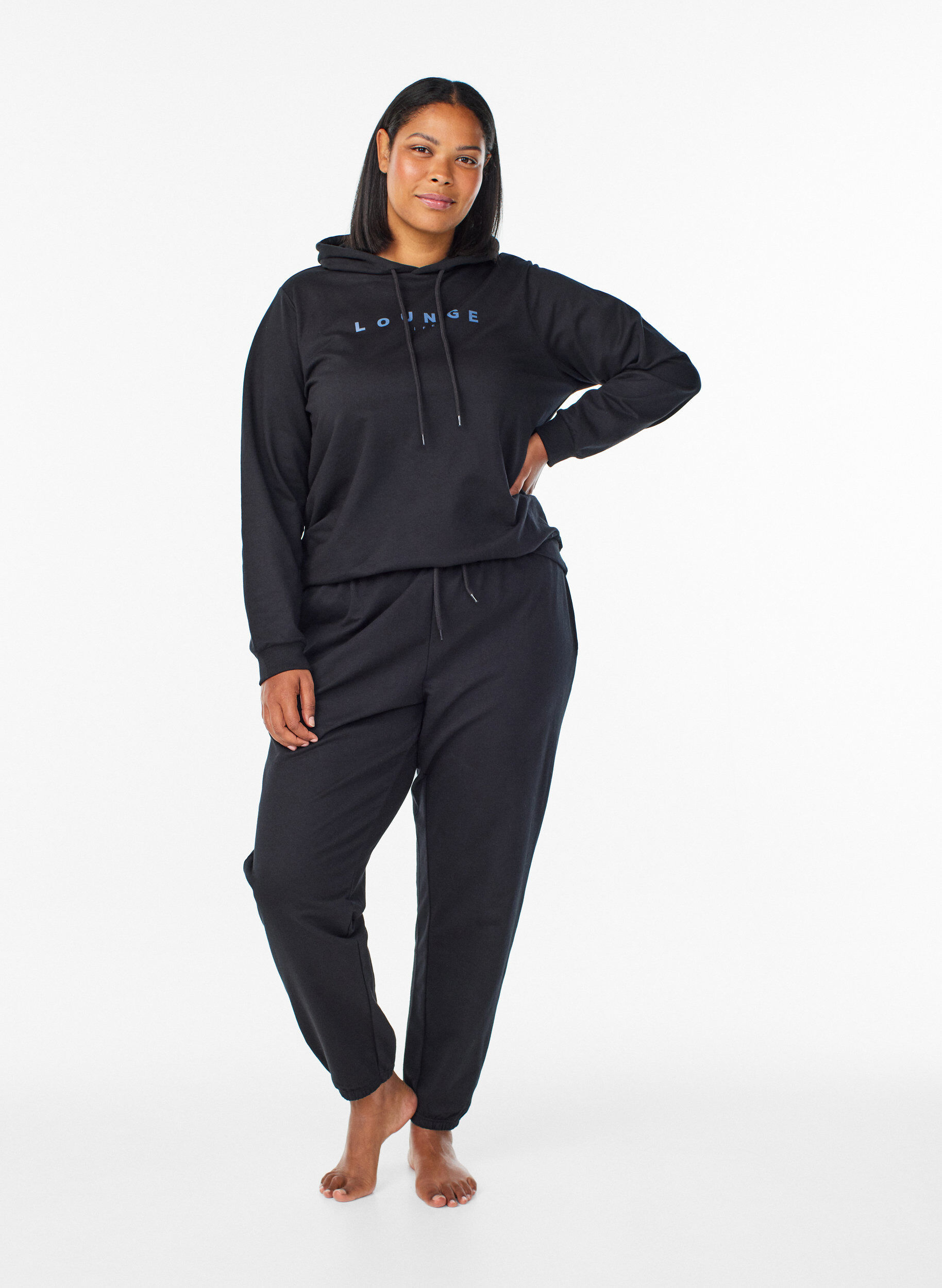 ZizziTrainingsbroek met zakken, Zwart, Model image number 0