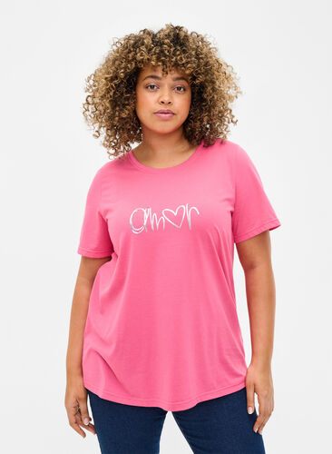 FLASH - T-shirt met motief, Hot Pink Amour, Model image number 0