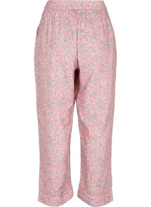Pantalon de nuit en coton avec imprimé floral, Powder Pink, Packshot image number 1