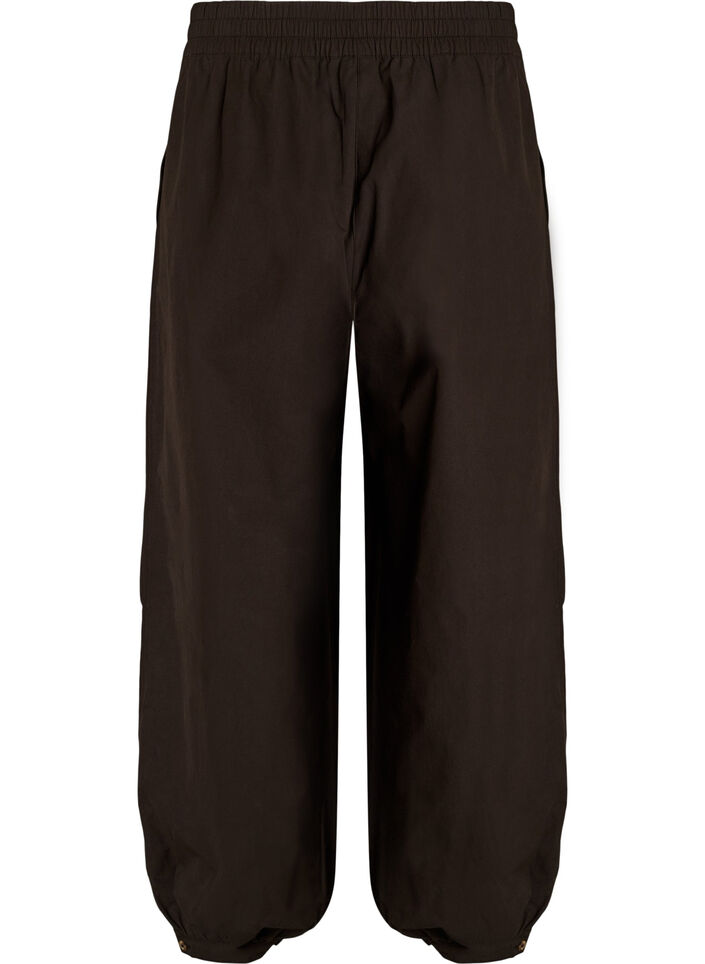 Pantalon ballon taille haute en coton, Marron, Packshot image number 1