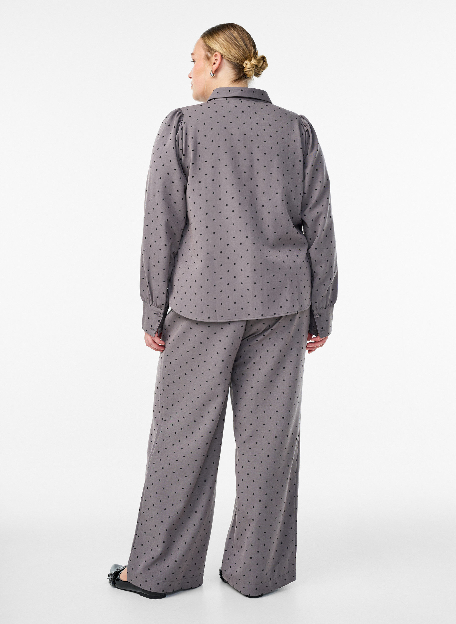 ZizziWijde broek met een hoge taille, Grijs, Model image number 1