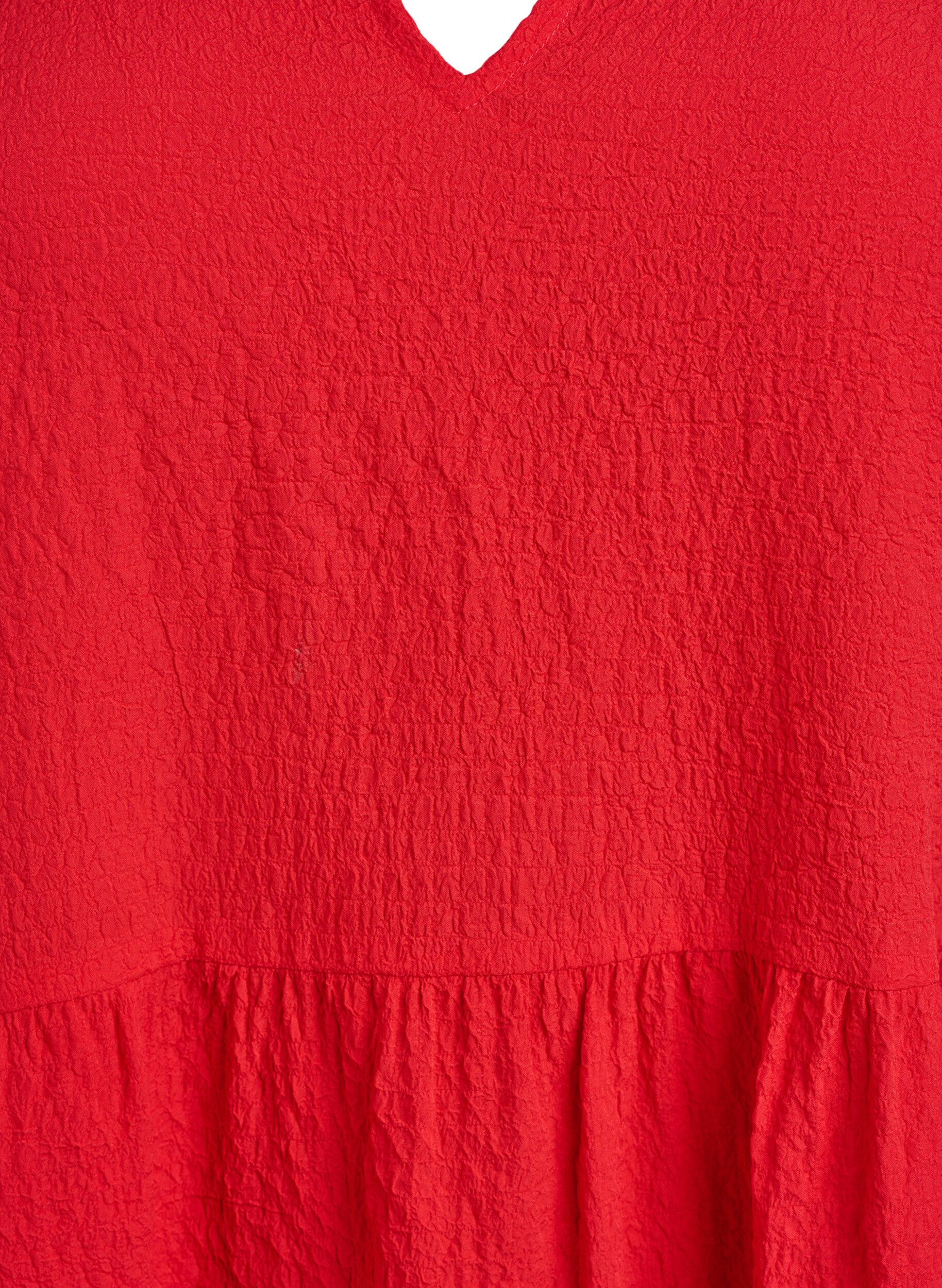 Zizzi Robe courte coupe &eacute;vas&eacute;e, Rouge, Packshot image number 2