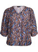 Blouse avec col en V et manches 3/4, Bleu, Packshot image number 0