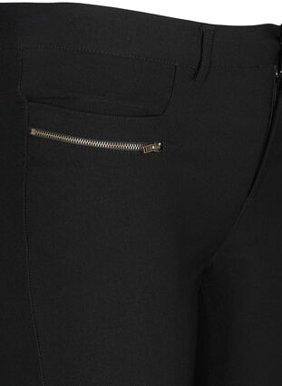 Pantalon 3/4 près du corps avec fermetures éclairs, Black, Packshot image number 2
