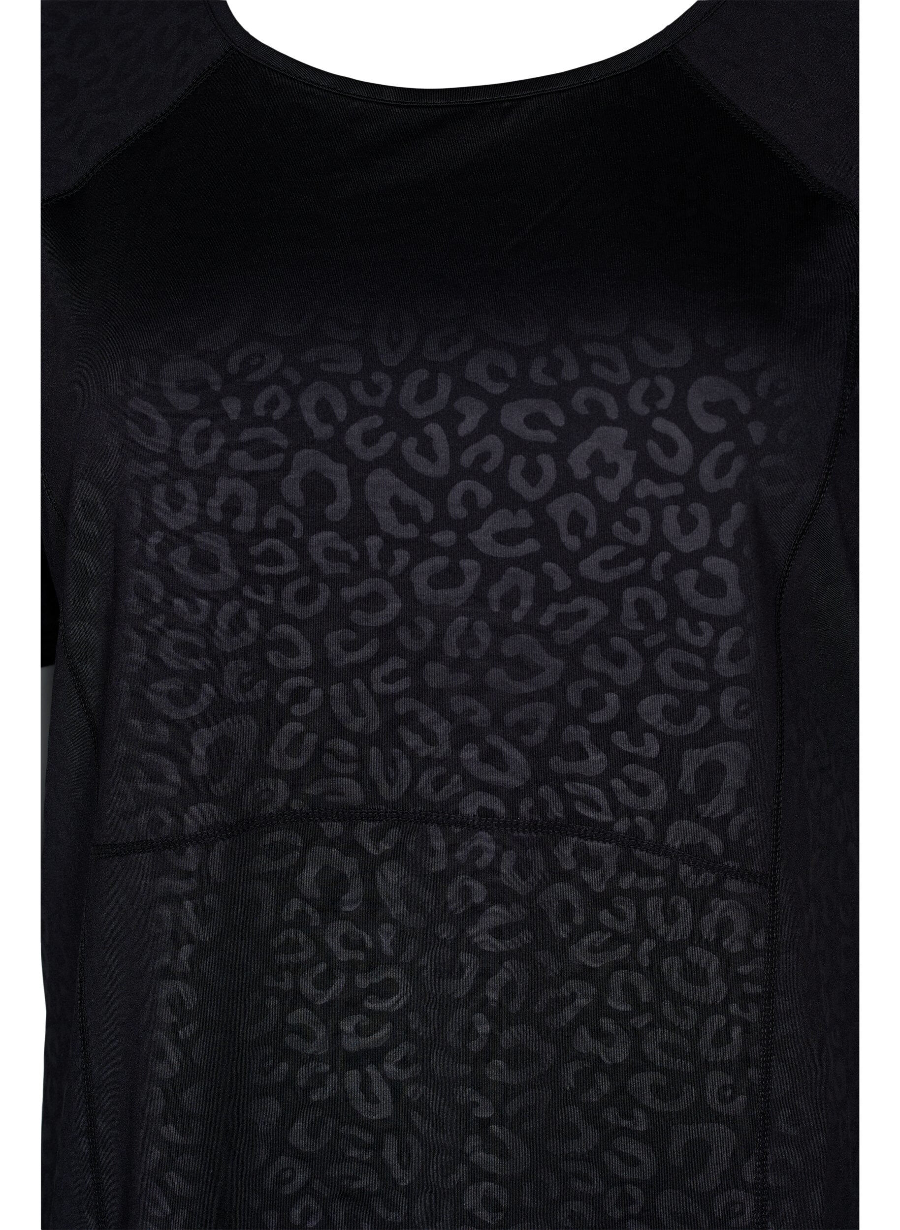 ZizziSport T-shirt met print en mesh, Black, Packshot image number 2