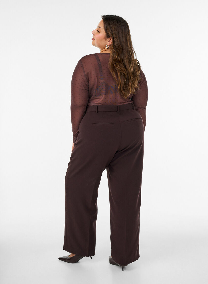 Blouse en maille avec imprim&eacute;, Marron, Model image number 2