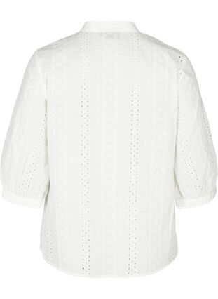 Blouse en coton avec broderie anglaise, Bright White, Packshot image number 1