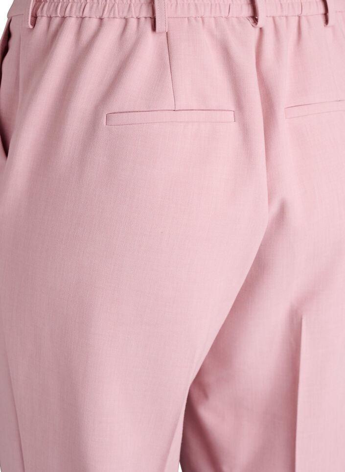 Op maat gemaakte broek met een hoge taille en straight-fit, Roze, Packshot image number 3
