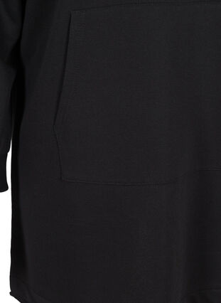 Pull long avec capuche et grande poche, Black, Packshot image number 3