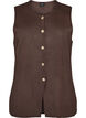 Mouwloze breisel vest met decoratieve knopen, Bruin, Packshot image number 0