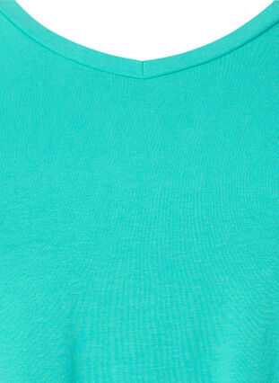T-shirt en coton uni basique, Aqua Green, Packshot image number 2