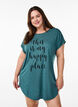 Chemise de nuit &agrave; manches courtes avec imprim&eacute; de texte, Vert fonc&eacute;, Model image number 0
