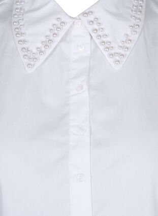 Col chemise ample avec perles, Bright White, Packshot image number 2