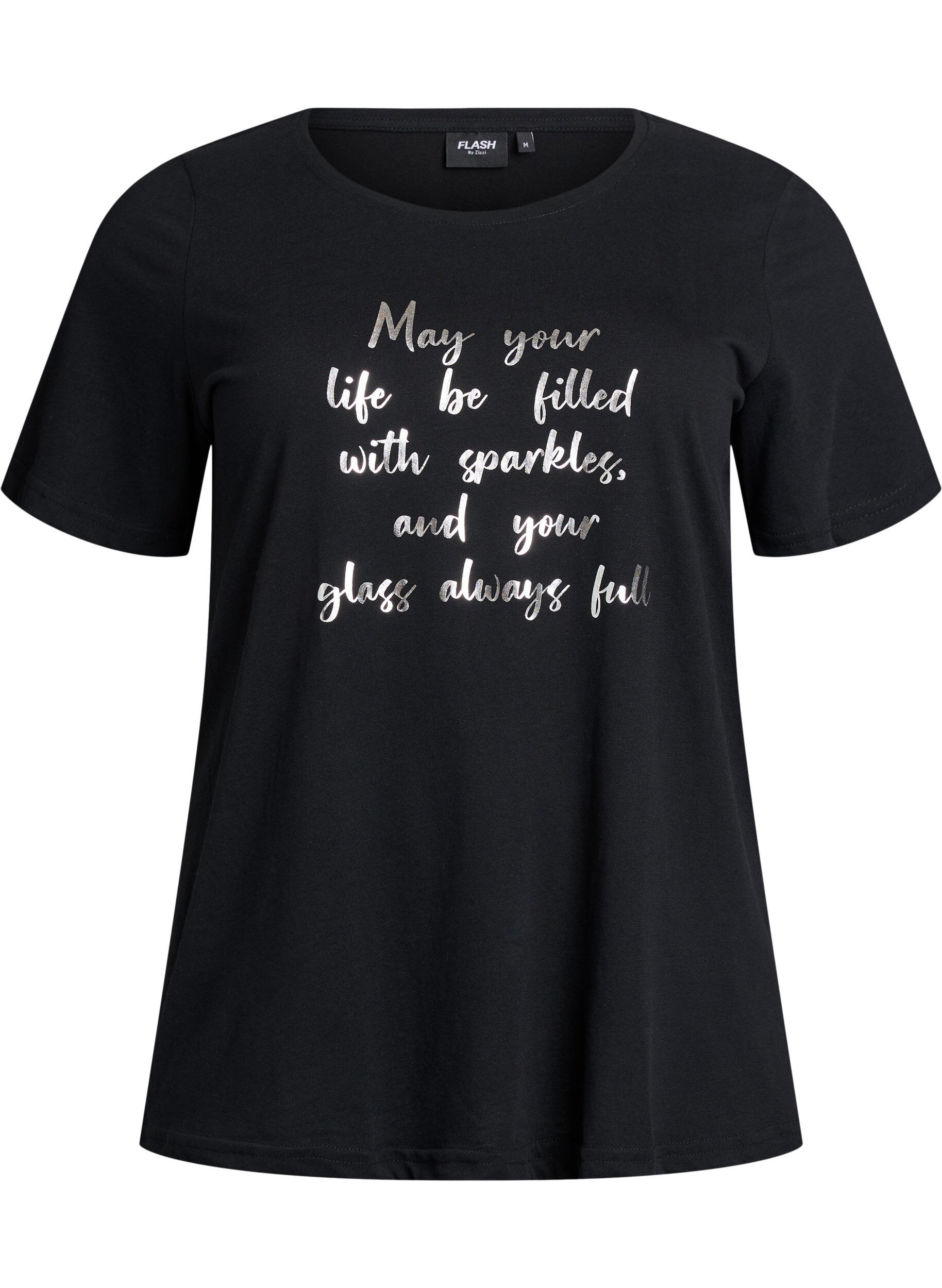 ZizziFLASH - T-shirt met motief, Zwart, Packshot image number 0