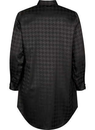 Lang shirt met pied-de-poule patroon, Black, Packshot image number 1
