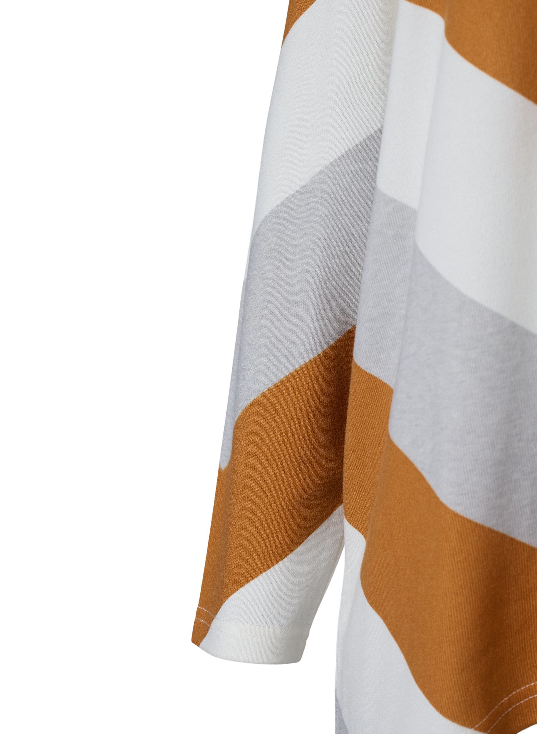 Zizzi  Blouse &agrave; motifs avec manches longues, Beige Zig Zag, Packshot image number 3