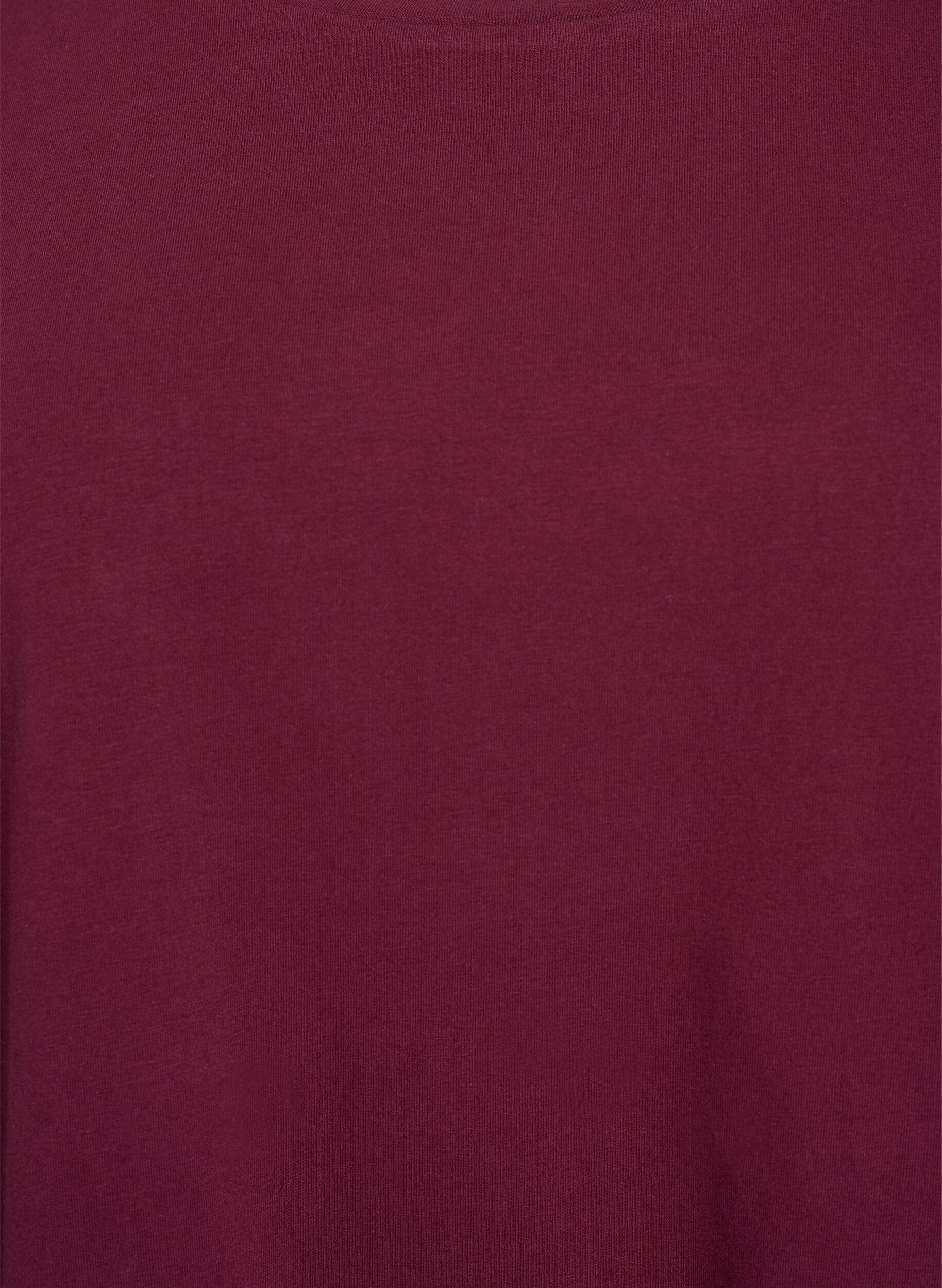 ZizziBlouse basique en jersey &agrave; manches longues, Bordeaux fonc&eacute;, Packshot image number 2