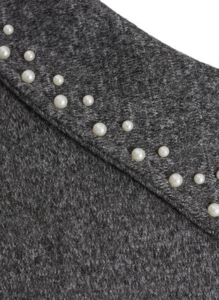 Bæouse en tricot avec col et perles, Dark Grey Mel, Packshot image number 3