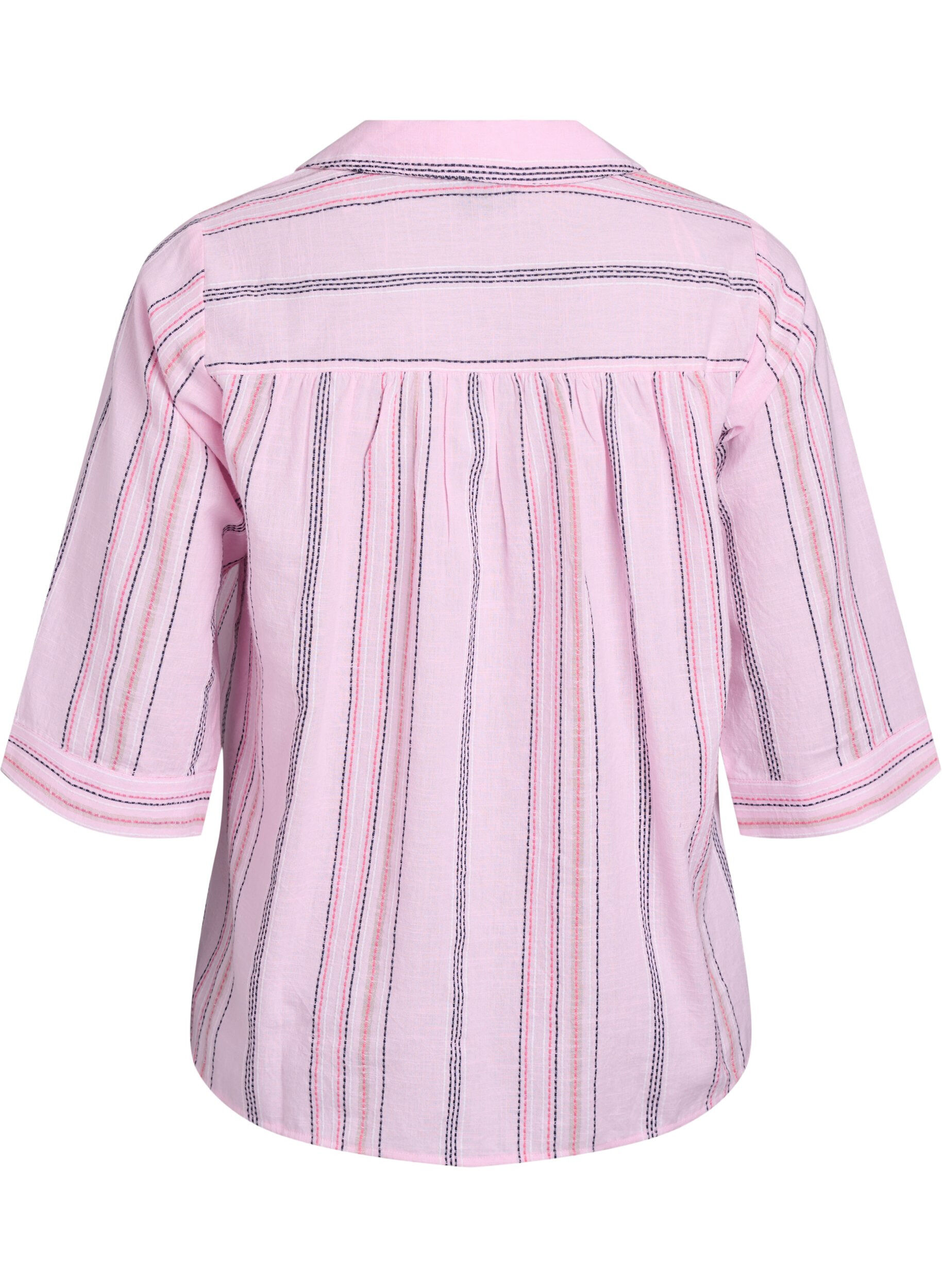ZizziBlouse met kraag en 3/4 mouwen, Roze, Packshot image number 1