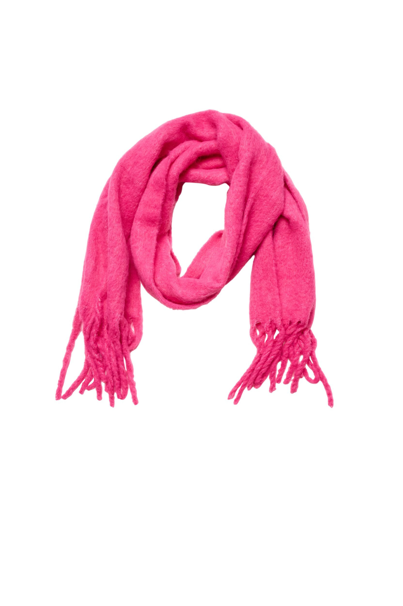 ZizziZachte sjaal met franjes, Roze, Packshot image number 0