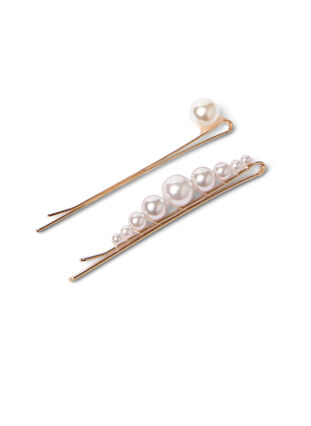 Lot de 2 épingles à cheveux avec perles, Mother Of Pearl, Packshot image number 1