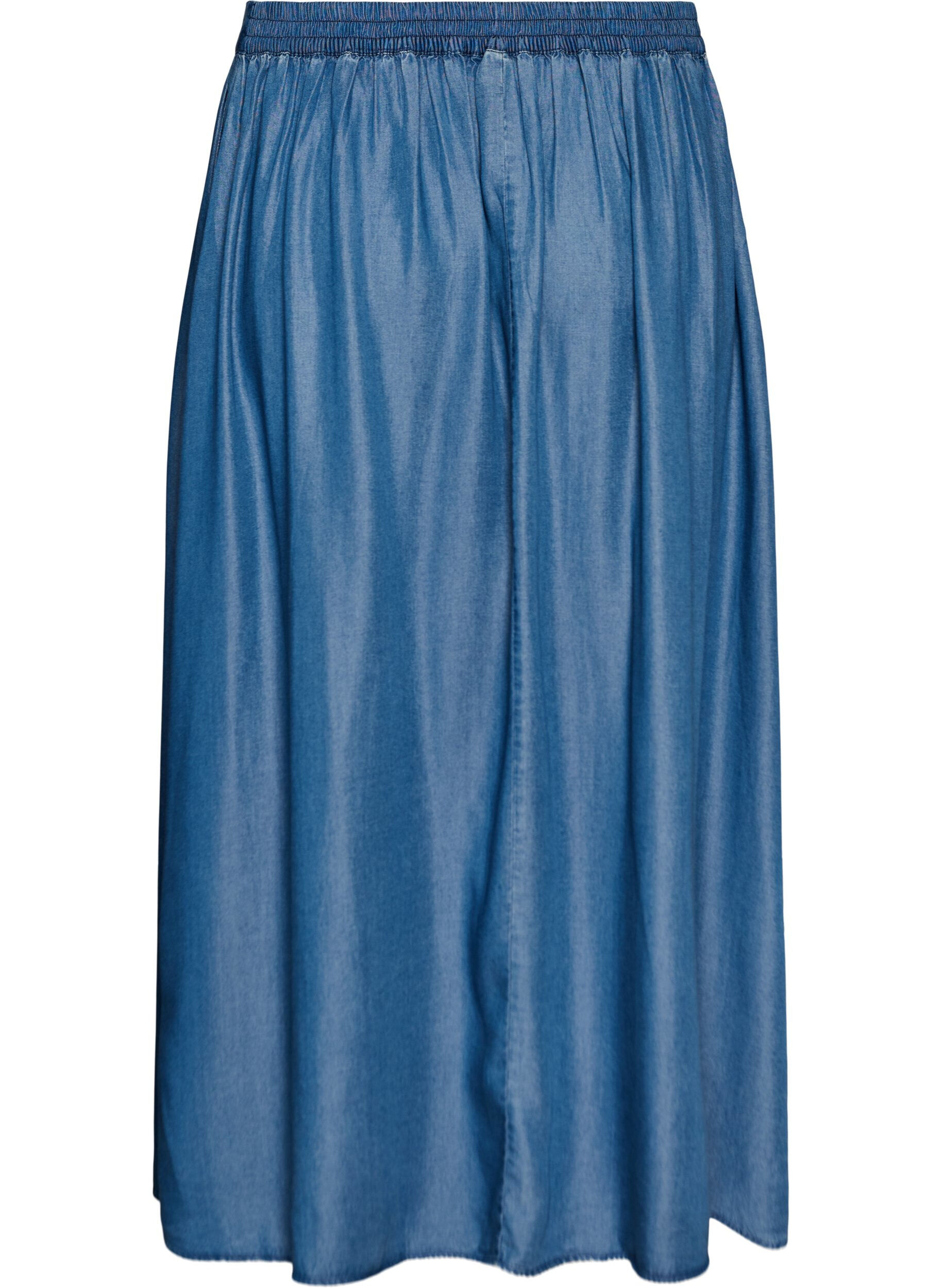 ZizziMaxirok met een denimlook in TENCEL&trade; Lyocell, Blauw, Packshot image number 1