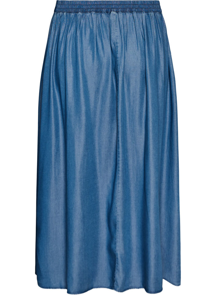 Maxirok met een denimlook in TENCEL&trade; Lyocell, Blauw, Packshot image number 1