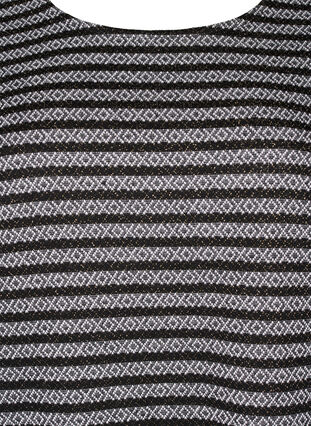Chemisier à col rond avec motif à rayures, Black Stripe, Packshot image number 2