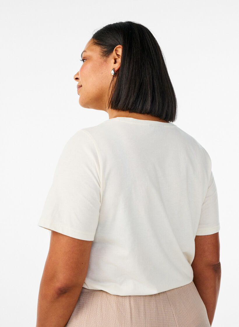 T-shirt met print, Vanille, Model image number 2