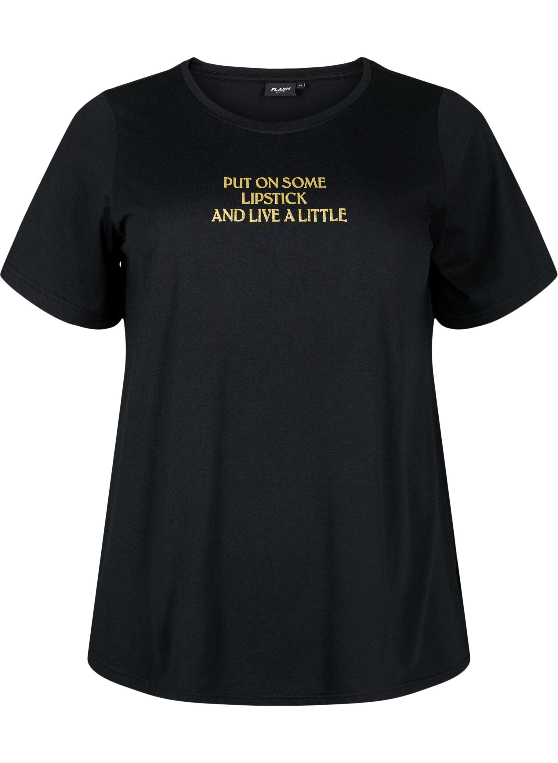 Zizzi FLASH - T-shirt avec motif, Black Lips, Packshot image number 0