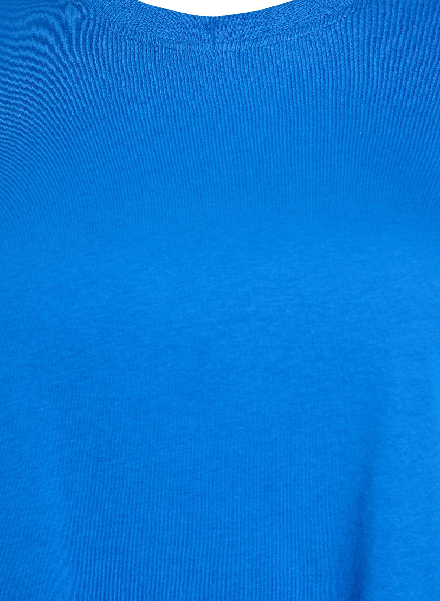 ZizziT-shirt basique en coton &agrave; col rond, Bleu, Packshot image number 2