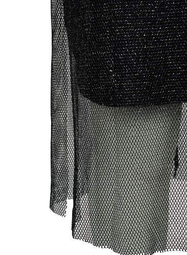 Robe filet à manches longues, Black w. Silver, Packshot image number 3