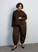 Balloonbroek met hoge taille en all-over patroon, Bruin, Model image number 0