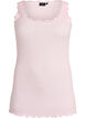 Haut avec bordure en dentelle, Rose, Packshot image number 0