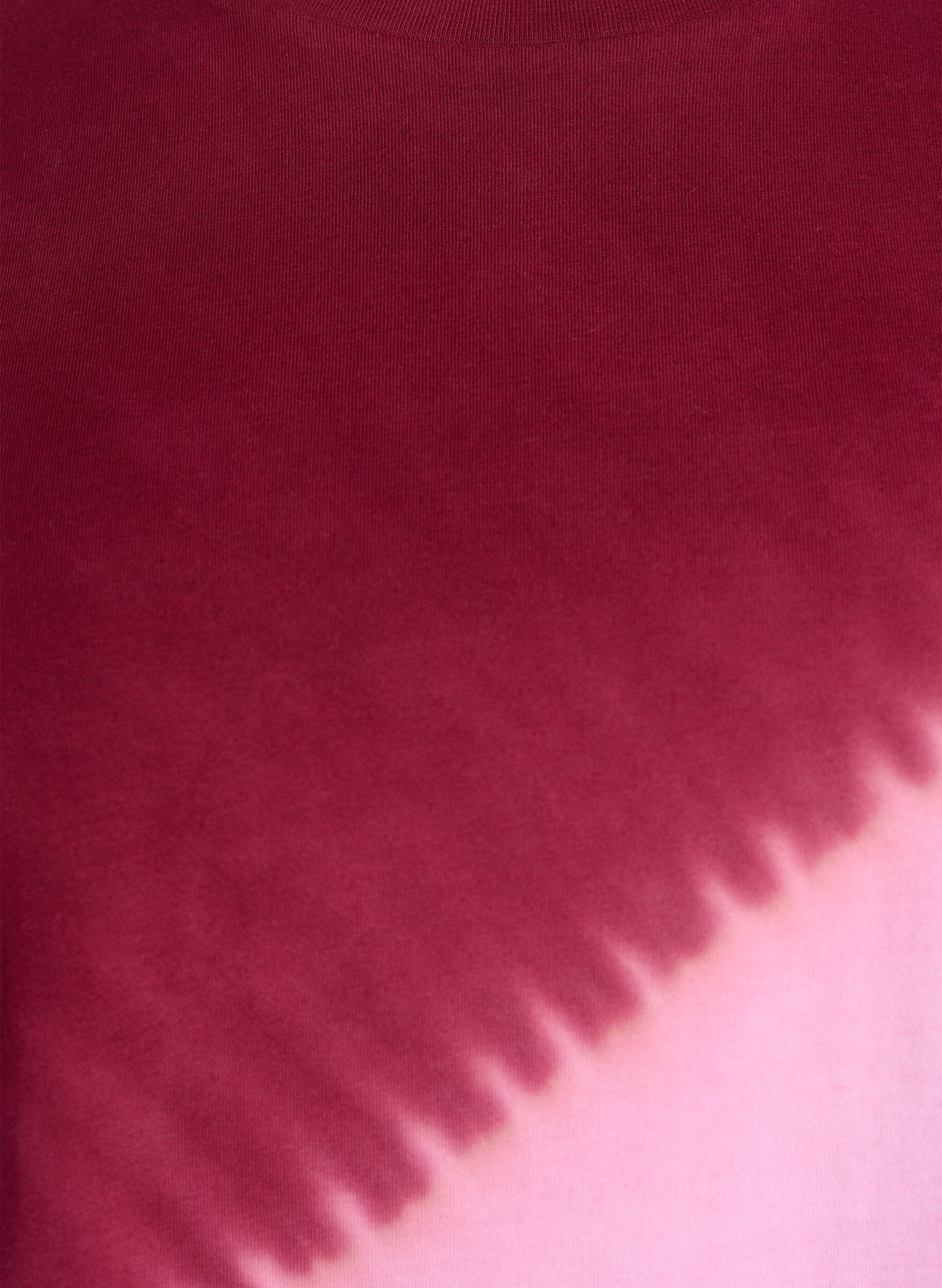 ZizziDip-dye T-shirt van biologisch katoen, Rood, Packshot image number 2