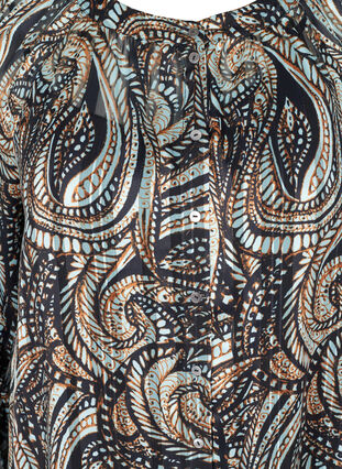 Chemise longue imprimée cachemire avec lurex, Black Paisley, Packshot image number 2