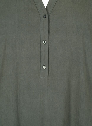 FLASH - Midi jurk met korte mouwen in katoen, Balsam Green, Packshot image number 2